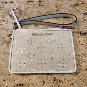 MICHAEL Michael Kors Logo Jet Set Small Keychain Coin Purse w/ wrist strap